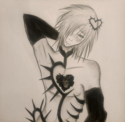 Halfbody charcoal
